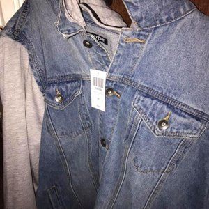 Hot Topic Blue denim hooded Jacket